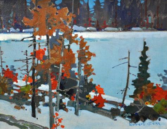 painting of mountain lake by Robert Genn